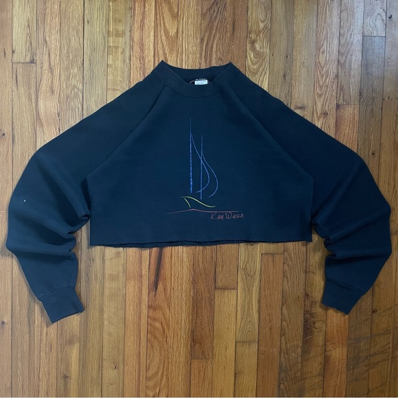 Vintage Key West Cropped Crewneck Sweatshirt - Picture 1 of 4